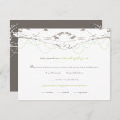 Geknoteerde Love Trees Branches Wedding RSVP Card (Voorkant / Achterkant)