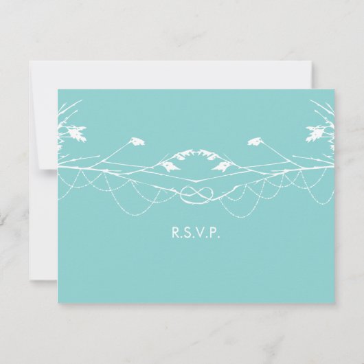 Geknoteerde Love Trees Branches Wedding RSVP Card (Achterkant)