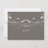 Geknoteerde Love Trees Branches Wedding RSVP Card Kaartje (Achterkant)