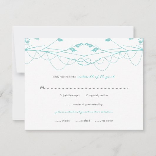 Geknoteerde Love Trees Branches Wedding RSVP Card Kaartje (Voorkant)