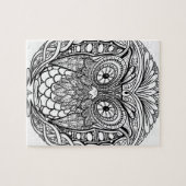Geknoteerde Mandala Owl Black en White Legpuzzel (Horizontaal)