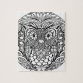 Geknoteerde Mandala Owl Black en White Legpuzzel (Verticaal)