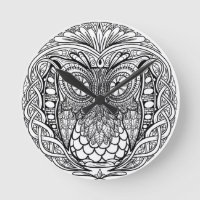 Geknoteerde Mandala Owl Black en White