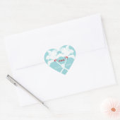Geknoteerde palmbomen harten Tropisch strand bruil Hart Sticker (Envelop)