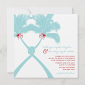 Geknoteerde palmbomen harten Tropisch strand bruil Kaart (Voorkant)