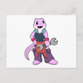 Geko als Mechanic met WFrench Briefkaart (Voorkant)