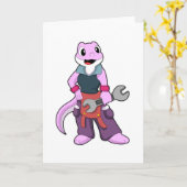 Geko als Mechanicien met Sleutel Kaart (Gele Bloem)