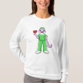Geko als verpleegster met hart t-shirt (Voorkant)