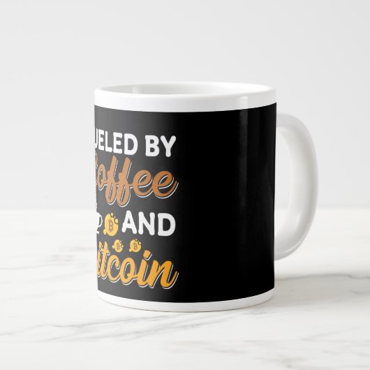 GEKOELD DOOR KOFFIE EN BITCOIN COFFEE GROTE KOFFIEKOP (Voorkant rechts)