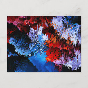 Gekoeld Inferno Blauw Rood Hedendaagse Abstracte K Briefkaart