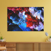 Gekoeld Inferno Blauw Rood Hedendaagse Abstracte K Canvas Afdruk (Insitu (Woonkamer))