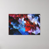 Gekoeld Inferno Blauw Rood Hedendaagse Abstracte K Canvas Afdruk (Voorkant)
