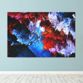 Gekoeld Inferno Blauw Rood Hedendaagse Abstracte K Canvas Afdruk (Insitu (Houten vloer))