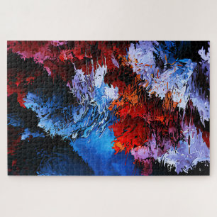 Gekoeld Inferno Blauw Rood Hedendaagse Abstracte K Legpuzzel