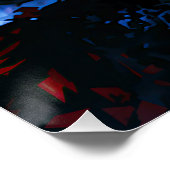 Gekoeld Inferno Blauw Rood Hedendaagse Abstracte K Perfect Poster (Hoek)