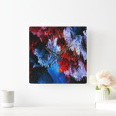 Gekoeld Inferno Blauw Rood Hedendaagse Abstracte K Vierkante Klok (Huis)