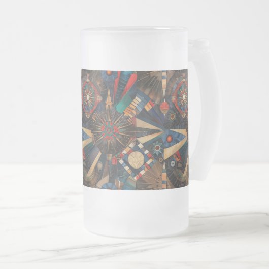 Gekoelde Aqua "Ancient Indigenous Chronicles" Fros Matglas Bierpul (Voorkant rechts)