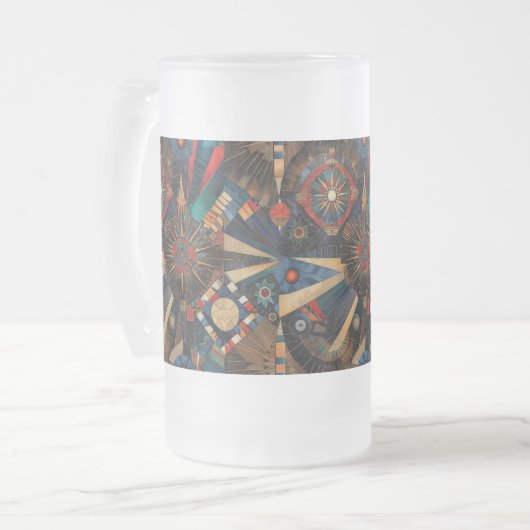 Gekoelde Aqua "Ancient Indigenous Chronicles" Fros Matglas Bierpul (Voorkant links)