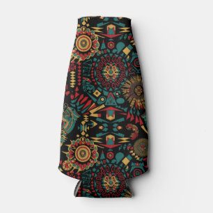 Gekoelde Cyaan "Heritage-Inspired Patterns" Foam B Flesjeskoeler