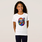 Gekoelde luiaard in regenboogvibes t-shirt (Voorkant volledig)