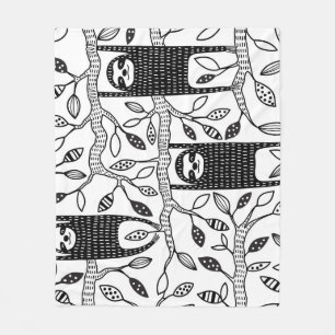 Gekoelde luiaards: schattig dierlijk patroon. fleece deken