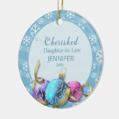 gekoesterde dochter in de wet kerst keramisch ornament (Links)