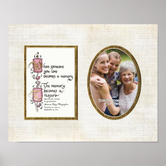 Gekoesterde Herinnering Foto Condoleance Persoonli Poster (Voorkant)