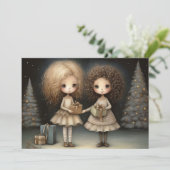 Gekoesterde momenten en gelach: een vrolijk kerstf feestdagenkaart (Staand voorkant)