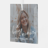 Gekoesterde momenten Memorial Glas Ornament (Voorkant links)