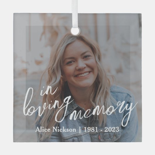 Gekoesterde momenten Memorial Glas Ornament (Voorkant)