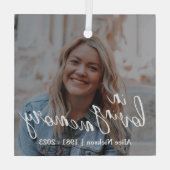 Gekoesterde momenten Memorial Glas Ornament (Achterkant)