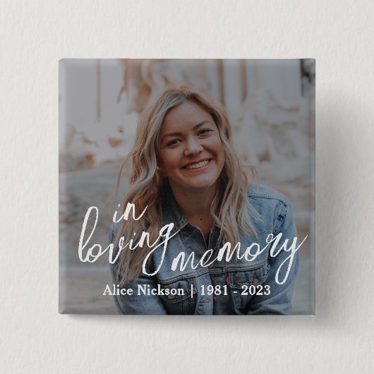 Gekoesterde momenten Memorial Vierkante Button 5,1 Cm (Voorkant)