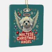 Gekoesterde vakantie charme Maltese kerst engel Keramisch Ornament (Rechts)