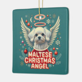 Gekoesterde vakantie charme Maltese kerst engel Keramisch Ornament (Links)