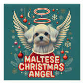 Gekoesterde vakantie charme Maltese kerst engel Perfect Poster (Voorkant)