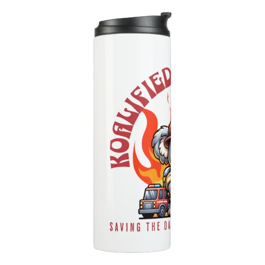 Gekolalificeerde Brandweerman/Brandweerman met Vuu Thermosbeker (Gedraaid links)