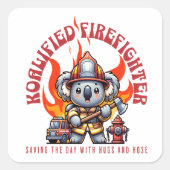 Gekolalificeerde Brandweerman/Brandweerman met Vuu Vierkante Sticker (Voorkant)