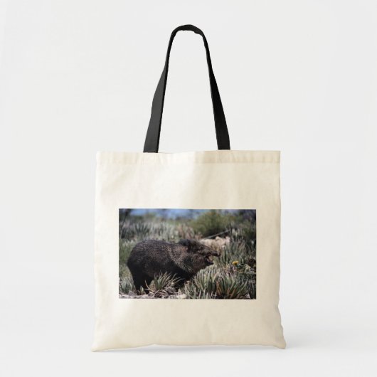 Gekolde peccary (javelina) die tijdens de bloei gl tote bag (Voorkant)