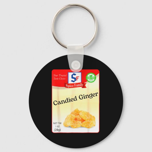 Gekonfijte gember smaakstof feestelijke scène groe sleutelhanger (Voorkant)
