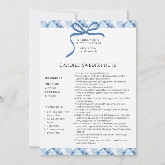 Gekonfijte Zweedse noten recept kerst Kaart (Voorkant)