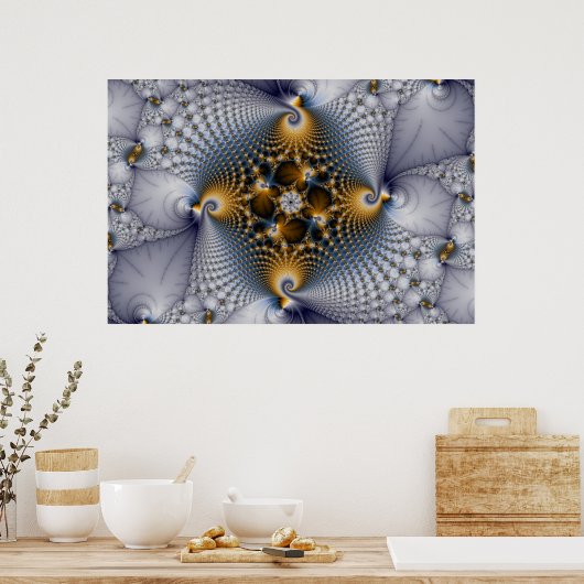 Gekookt en voorzien van een netwerk - fractal poster (Keuken)