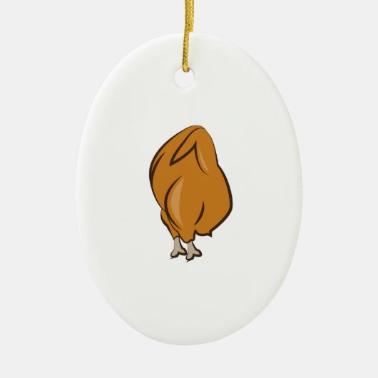 Gekookt kip keramisch ornament (Voorkant)