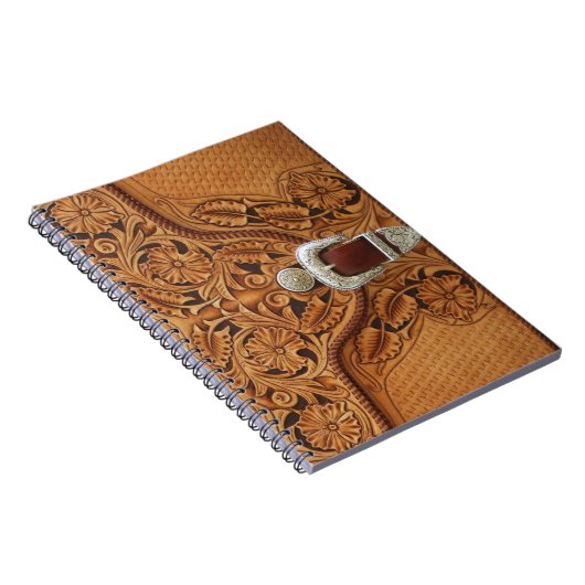 Gekookt leder patroon laptop notitieboek (Rechterzijde)