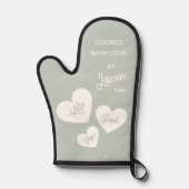 Gekookt met liefde Copen Blue gepersonaliseerd Ovenwant (Voorkant)