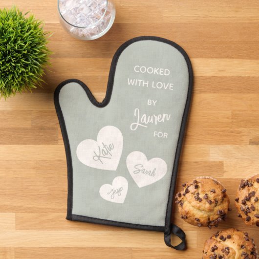 Gekookt met liefde Copen Blue gepersonaliseerd Ovenwant (Top down)