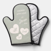 Gekookt met liefde Copen Blue gepersonaliseerd Ovenwant (Voorkant / Achterkant)