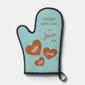 Gekookt met liefde Gepersonaliseerd Zacht Blauwgro Ovenwant (Voorkant)