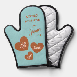 Gekookt met liefde Gepersonaliseerd Zacht Blauwgro Ovenwant