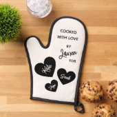 Gekookt met liefde Gepersonaliseerd Zwart & Wit Ovenwant (Top down)