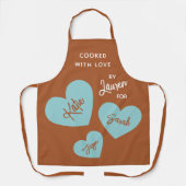 Gekookt met liefde Gepersonaliseerde zachte Blauwg Schort (Voorkant)